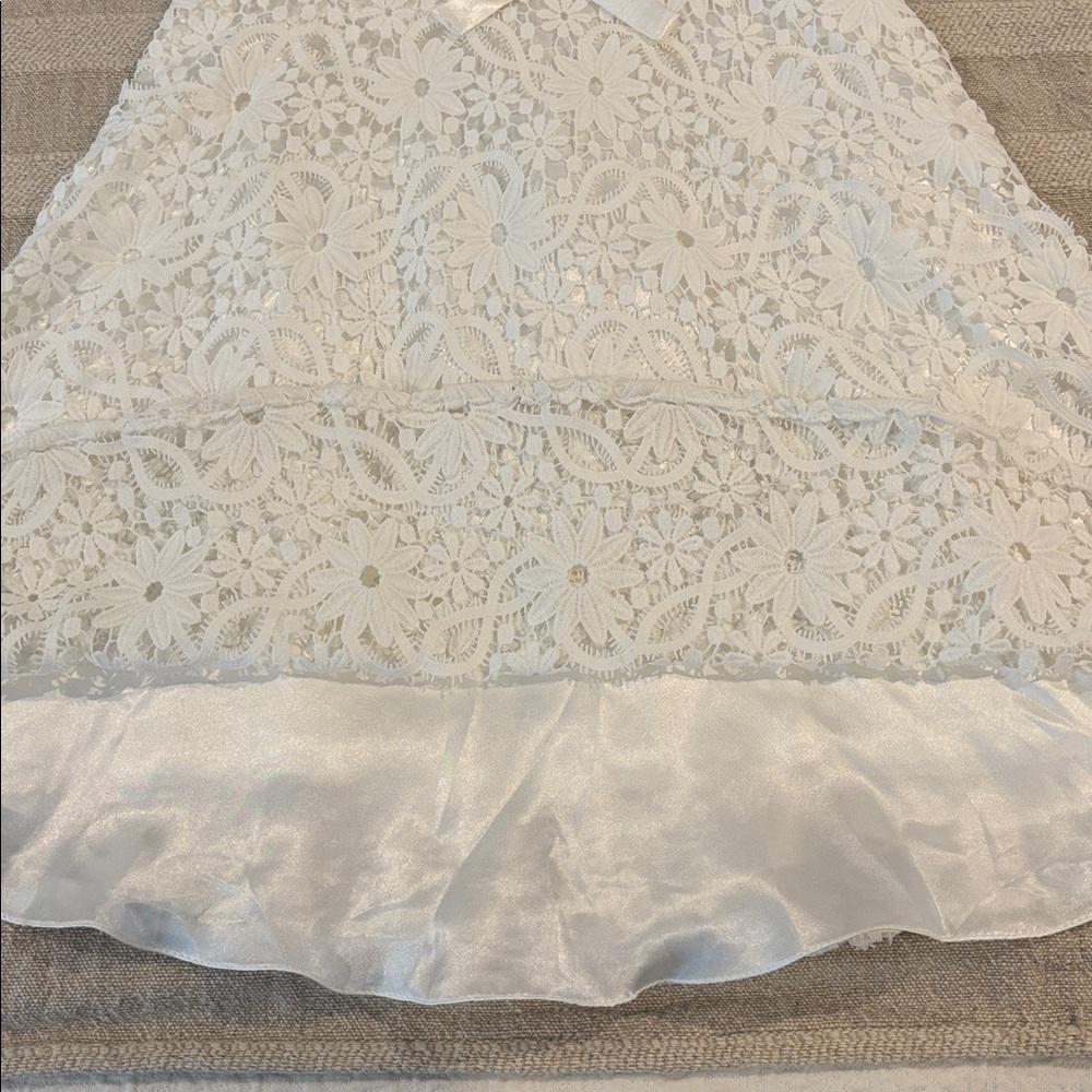 VTG Sue Wong Nocturne White Floral Lace Midi A-Line Dress Size 8 NEW - Picture 9 of 13